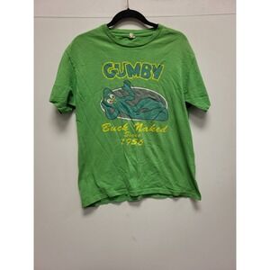 Gumby Buck Naked Since 1956‎ Graphic T-Shirt Adult Medium Green Tee Shirt